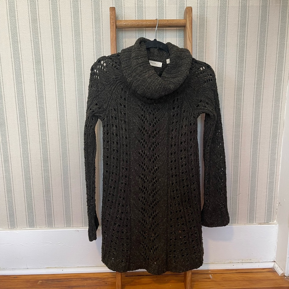 Anthropologie Sleeping on Snow Eldora Turtleneck Sweater Cotton Linen Wool Blend